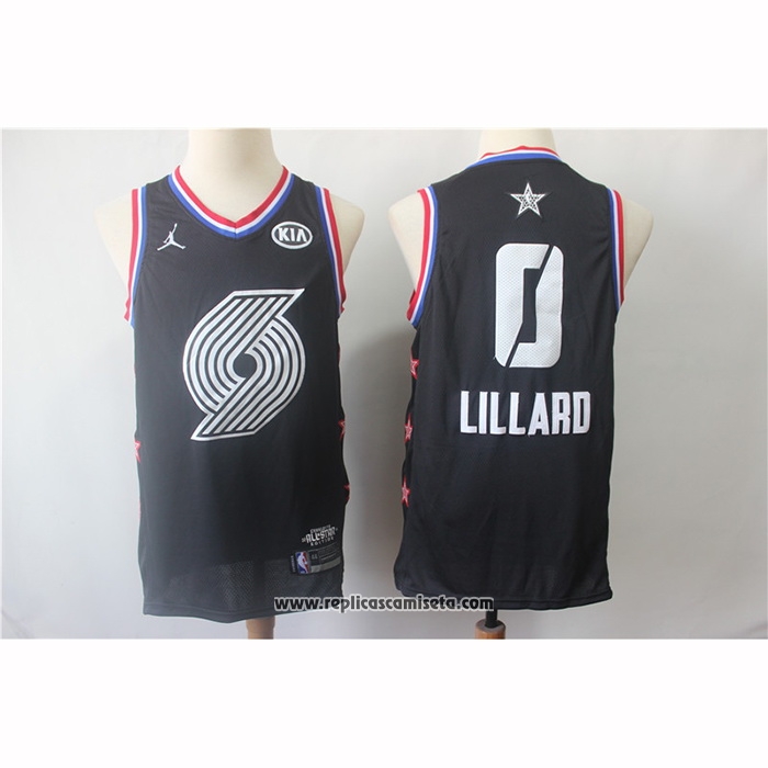 Camiseta All Star 2019 Portland Trail Blazers Damian Lillard #0 Negro